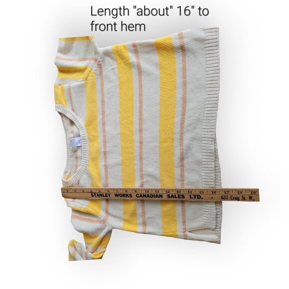L*SPACE Sun Seeker Colorblock Sweater XS Yellow White Lightweight Pullover Knit - Picture 11 of 12